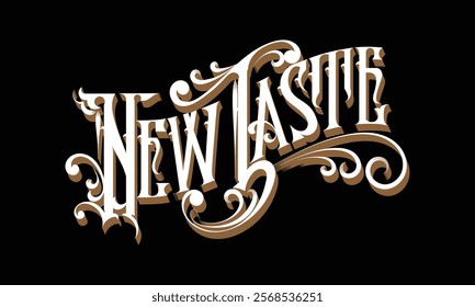 NEW TASTE lettering custom style design