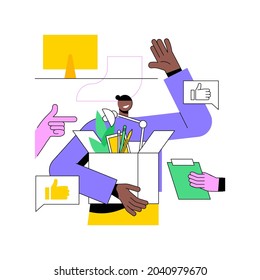 New team members abstract concept vector illustration. Adaptation, join company, employees training, first day, new colleague, conflict resolution, assessment, project team abstract metaphor.