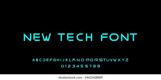 New Tech font vector. font vector.