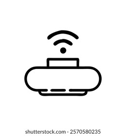 New technologic device with antenna icon vector. Spaceship icon black symbol on white backgroundelectric car with with signal web icon wirless army car outline logo concept simple eps