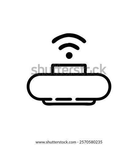 New technologic device with antenna icon vector. Spaceship icon black symbol on white backgroundelectric car with with signal web icon wirless army car outline logo concept simple eps