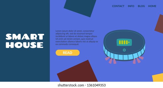 New technologies, artificial intelligence. Robot vacuum cleaner ultra thin design. Compact and reliable, it has a suction power and a lithium ion battery.