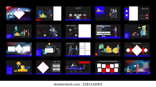 New technologies. Business presentation, powerpoint, infographic design template, multicolored elements, background. Start a business. A team of people creates a business. Financial work. Use of flyer