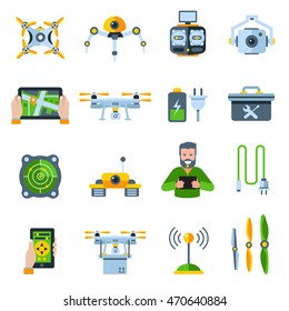 New technologies flat icon set with people addictive electronic technology isolated and colored vector illustration