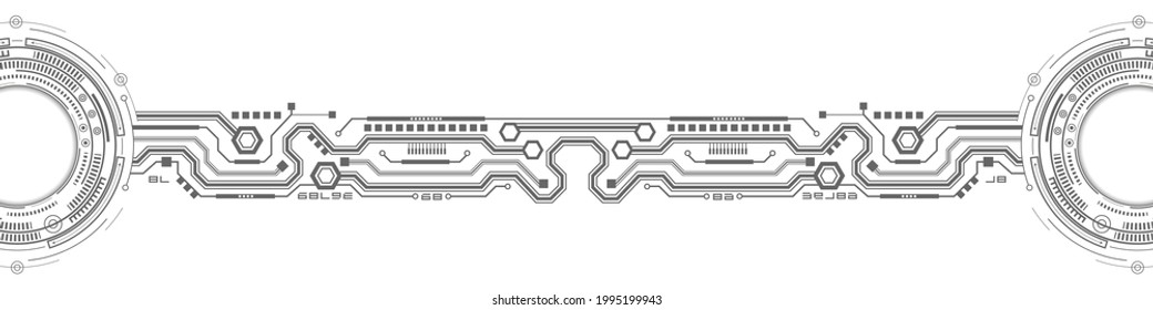 New technologies of the future.Technology white background .Technical background of the future.Electronic Chip.Hi tech digital connect. Banner Vector illustration.	
