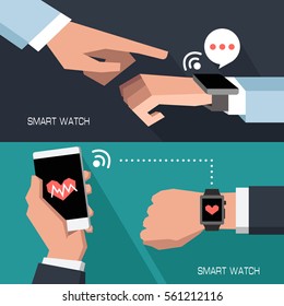 new technologies. smart watch. digital watch. vector illustration.