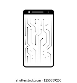 new technology, circuit, smartphone realistic icon
