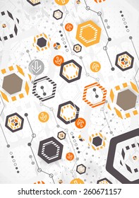 New technology hexagonal business background. Vector