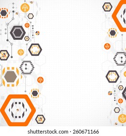 New technology hexagonal business background. Vector