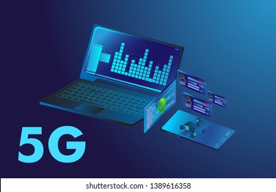	
New technology Internet connection, the concept of 5G whole network, sense of science and technology graphic design.