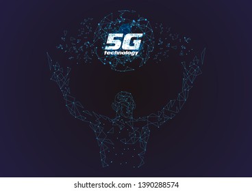 New technology Internet connection, the concept of 5G whole network, sense of science and technology graphic design.