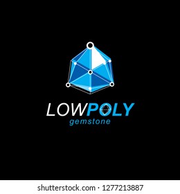 New technology logo. Abstract three-dimensional shape, vector design element.