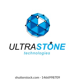 New technology symbol. Abstract vector, isometric dimensional shape.