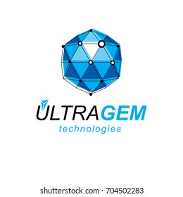 New technology symbol. Tech abstract shape, vector polygonal figure.