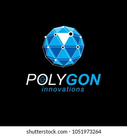 New technology symbol. Vector abstract 3d geometric shape, polygonal figure, illustration.