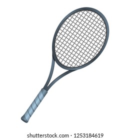 New tennis racket. Tennis gear for the game. Vector illustration on a white background.