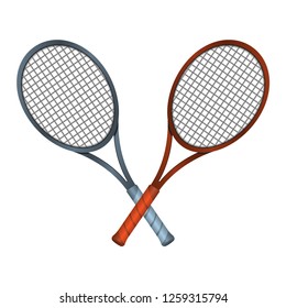 New tennis rackets. Tennis gear for the game. Vector illustration on a white background.