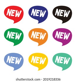 new text in bubble word set vector design