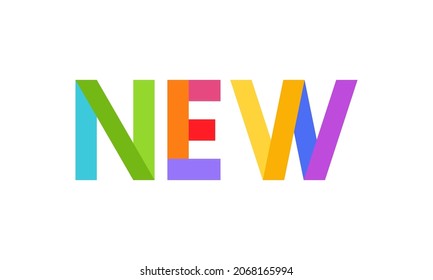NEW text label vector illustration Flat font color