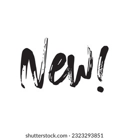 new! text on white background.