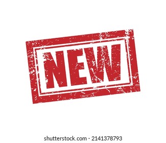 New text rubber stamp icon symbol. Grunge tag seal. Vector illustration image. Isolated on white background.