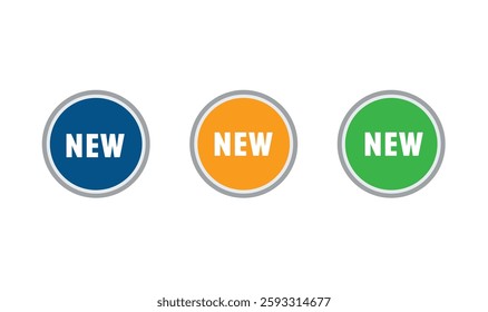 New text tag flat round shape icon vector illustration for use.