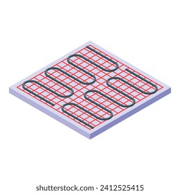 New thermal heat icon isometric vector. Warm floor. Bew house climate