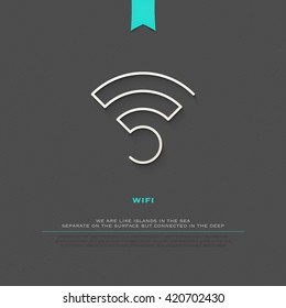 new thin line style wireless icon and wifi logo. isolated vector radio wave symbol. free internet connection zone sign. technology concept logotype and banner template