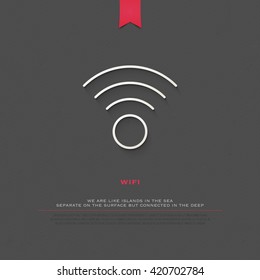 new thin line style wireless icon and wifi logo. isolated vector radio wave symbol. free internet connection zone sign. technology concept logotype and banner template