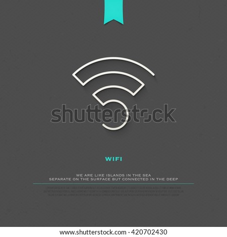 new thin line style wireless icon and wifi logo. isolated vector radio wave symbol. free internet connection zone sign. technology concept logotype and banner template