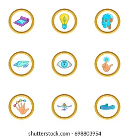 New thing icon set. Cartoon style set of 9 new thing vector icons for web isolated on white background