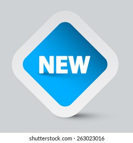 New Title on Blue Vector Sticker