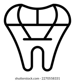 New tooth icon outline vector. Magic teeth. Stone glass