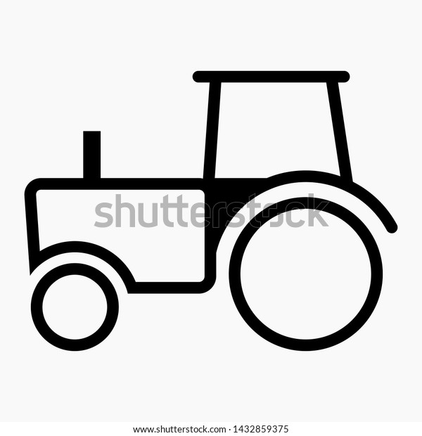 New tractor\
icon isolated minimal single flat linear icon for application and\
info-graphic. Commercial line vector icon for websites and mobile\
minimalistic flat design.