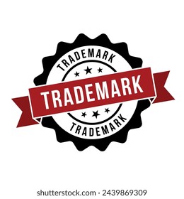 New Trademark Stamp, Trademark Round Sign With Ribbon