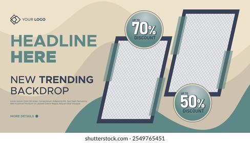 New Trend Business Presentation Slides Background Template. Geometrical Shape Corporate Business Web Banner. Innovative Layouts and Creative Backdrop for Header, Slides, Flyer, Invitation Cover