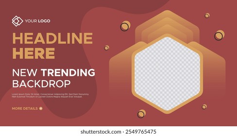 New Trend Business Presentation Slides Background Template. Geometrical Shape Corporate Business Web Banner. Innovative Layouts and Creative Backdrop for Header, Slides, Flyer, Invitation Cover