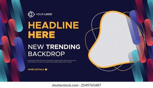 New Trend Business Presentation Slides Background Template. Geometrical Shape Corporate Business Web Banner. Innovative Layouts and Creative Backdrop for Header, Slides, Flyer, Invitation Cover
