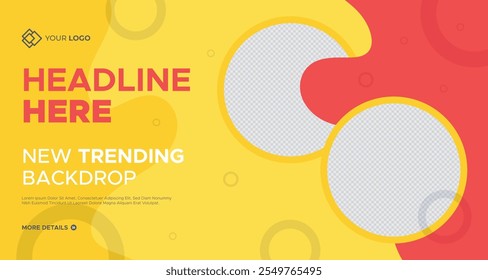 New Trend Business Presentation Slides Background Template. Geometrical Shape Corporate Business Web Banner. Innovative Layouts and Creative Backdrop for Header, Slides, Flyer, Invitation Cover