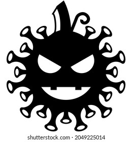 New trend. Corona virus halloween. Covid 19 with pumpkin. Helloween theme vector design symbol illustration.