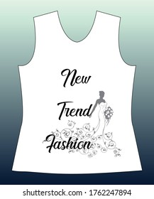 New Trend Fashion, slogan lovely graphic design and cute flowers graphic design print for tee and t shirt and fabric.