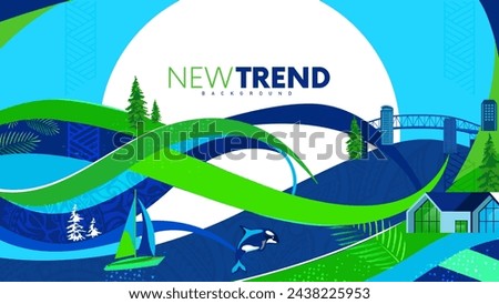 New Trend Modern Abstract Template Design Corporate Presentation. Contemporary Style Graphic Creative Cover. Amazing Geometric Element background. Brochure, leaflet, flyer, template.