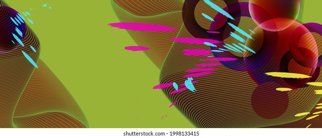 New trending abstract background for web or banner Lines neon on blue background bright multicolored geometric banner gradients colorful of abstract
