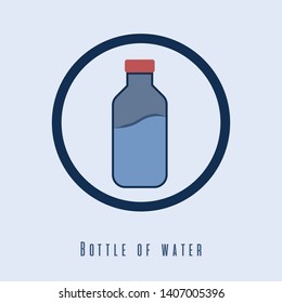 New trendy bottle of water flat design icon vector