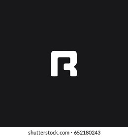 New trendy creative attractive stylish impressive geometric business brand black and white color RC CR R C initial based letter icon logo.