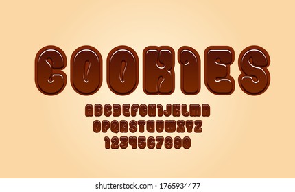 New Trendy Font Brown Alphabet Cartoon Stock Vector (Royalty Free ...