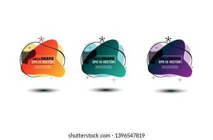 New trendy geometric abstract design shapes set with colorful design and modern concept isolated on white background - Vector