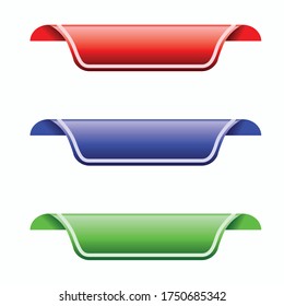 New trendy ribbon tag. Top or corner sides of design. Vector illustration.
