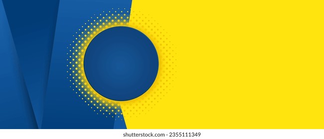 New trendy yellow with gradient blue abstract vector background use for Sale banner template design, yellow bright poster