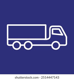 Nuevo diseño del logotipo del Vector del camión en fondo azul marino 